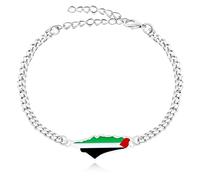 Vivaday Palestinian Pride Chain Bracelet | Peace and Justice Bracelets | Palestinian National Peace Handmade Peace Symbol Jewelry | Unisex Palestinian Spirit Band YA5031