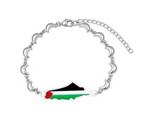 Vivaday Palestinian Pride Moon Drip Oil Bracelet | Unity for Palestine Jewelry | Custom Palestinian Flag Bracelets | Handmade Peace and Love Wristband | Middle Eastern Accent YA5885