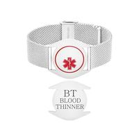 Vivaday Personalized Medical ID Bracelet | Stainless Steel Medical Symbol watch band | Skin Safe & Lightweight | Comfortable for Running, Climbing & Everyday Wear YA6080