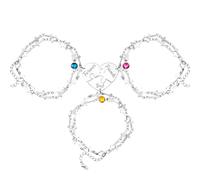 Vivaday Puzzle Piece Bracelet Set with Birthstone for Best Friend Stainless Steel Best Friends Forever Matching Heart Puzzle Link Bracelet for BFF Family Love Friendship Jewelry Gift Sets, Medium,