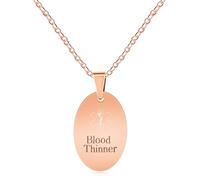 Vivaday Rose Gold Plated Blood Thinner Oval Medical Necklace - Stainless Steel Fashion Medical Alert Jewelry SOS Emergency Gift for Women Her Friend