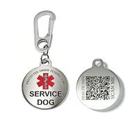 Vivaday Service Dog Tag with Dynamic QR Code, Stainless Steel Medical Alert Pet ID Tag, Updatable Health Info Online