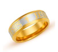Vivaday Sleek Modern Cross JESUS Faith Inspired Jewelry | Motivational Christian Inspirational Quote Fashion Rings | Old-World Inspired Ring-Size 11 YA6266