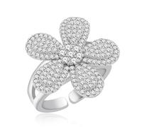 Vivaday Summer Inspired Statement Floral Design Adjustable Open Band Ring | Stylish Women’s Jewelry | Unique Modern Fashion Rings | Ideal For Valentine’s Day/Mother’s Day YA6263