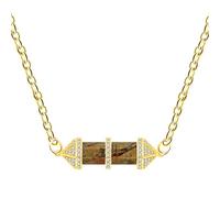 Vivaday Unakite Jasper Quartz Healing Chakra Necklace for Women | Elegant Zirconia Gemstone Bullet Pendant Reiki Jewelry Gold Plated YA4816 18"+2" Extended Chain - Healing Crystal Jewelry