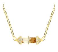 Vivaday Watermelon Quartz Crystal Fashion Necklace | Spiritual Sparkling CZ Chakra Healing Necklaces for Women | Hexagonal Natural Stone Bullet Pendant Jewelry- Gold Plated 18"+2" Chain YA4825