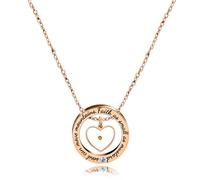 Vivaday Women’s Rose Gold Plated Necklace with Mustard Seed Heart Pendant Inside Circle Ring - Faith Hope Love and Encouragement Jewelry