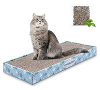 VIVAGLORY Cat Scratcher Pad With Box - Reversible Scratching Board for Indoor Cats and Kitties - Cardboard Scratcher With Catnip Included, 1 Pack, Regular