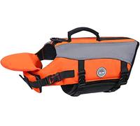 VIVAGLORY Front Float Dog Life Jacket, Dog Buoyancy Aid for Swimming & Boating, Life Vest with Chin Float & Handle, Ripstop & Buoyancy for Doggy, XS, Bright Orange