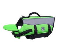 VIVAGLORY Front Float Dog Life Jacket, Dog Buoyancy Aid for Swimming & Boating, Life Vest with Chin Float & Handle, Ripstop & Buoyancy for Doggy, S, Bright Green