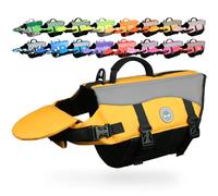 VIVAGLORY Front Float Dog Life Jacket, Dog Buoyancy Aid for Swimming & Boating, Life Vest with Chin Float & Handle, Ripstop & Buoyancy for Doggy, XS, Yellow