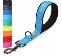 VIVAGLORY Short Dog Lead Closelyt Dog Lead, Leash with Soft Padded Handle for Training & Walking, Padded Neoprene & Heavy Duty, 32cm, Lake Blue