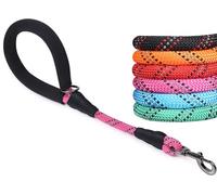 VIVAGLORY Short Dog Lead Closerok Dog Lead, Leash with Soft Padded Handle for Training & Walking, Heavy Duty & Strong Rope, 46cm, Pink