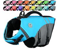 VIVAGLORY Sports Style Dog Life Jacket, Dog Buoyancy Jacket for Swimming & Boating, Ripstop & Buoyancy for Doggy, Life Vest with Handle, XL, Blue