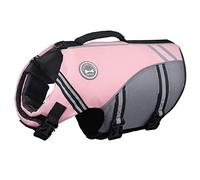 VIVAGLORY Sports Style Dog Life Jacket, Dog Buoyancy Jacket for Swimming & Boating, Ripstop & Buoyancy for Doggy, Life Vest with Handle, S, Sakura Pink