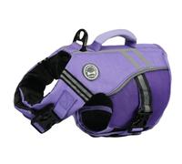 VIVAGLORY Sports Style Dog Life Jacket, Dog Buoyancy Jacket for Swimming & Boating, Ripstop & Buoyancy for Doggy, Life Vest with Handle, XS, Purple