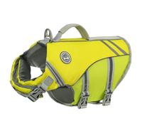 VIVAGLORY Sports Style Dog Life Jacket, Dog Buoyancy Jacket for Swimming & Boating, Ripstop & Buoyancy for Doggy, Life Vest with Handle, S, Yellow Grey
