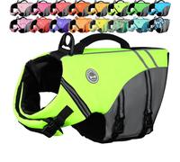 VIVAGLORY Sports Style Dog Life Jacket, Dog Buoyancy Jacket for Swimming & Boating, Ripstop & Buoyancy for Doggy, Life Vest with Handle, XL, Bright Yellow