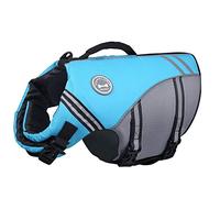 VIVAGLORY Sports Style Dog Life Jacket, Dog Buoyancy Jacket for Swimming & Boating, Ripstop & Buoyancy for Doggy, Life Vest with Handle, S, Blue