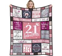 VivaJoy 21th Birthday Gifts for Girls - 21th Birthday Blanket 50"X60", 21th Birthday Decorations for Girl,Happy 21th Birthday Gifts,21 Year Old Girl Birthday Gifts for Friend Daughter Bestie Sister