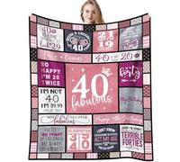 VivaJoy 40th Birthday Gifts For Women - 40th Birthday Gifts Throw Blanket 60"X50", Presents For Female 40th Birthday, 40th Birthday Gift Ideas For Her, Wife, Friend, Mum, Sister