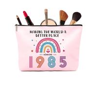 VivaJoy 40th Birthday Gifts for Women - Pink Cosmetic Bags, Personalised 40 Year Old Lady Present Ideas for Mum, Best Friend, Sister, Wife, Travel/On-The-Go Makeup Storage