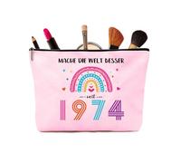 VivaJoy 50° Compleanno Donna - 50° Compleanno Donne Trucco Borsa E Portachiavi 50 Donne Regali Per Compleanno Idee Regalo Per Anniversari(1974)