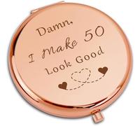 VivaJoy 50th Birthday Gifts - Compact Pocket Makeup Mirror, Funny 50th Birthday Gifts, Travel Gifts For Her, Women's 50th Birthday Presents