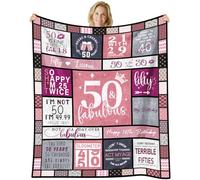 VivaJoy 50th Birthday Gifts For Women - 50th Birthday Gifts Throw Blanket 60"X50", Presents For Female 50th Birthday, 50th Birthday Gift Ideas For Her, Wife, Friend, Mum, Sister