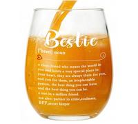 VivaJoy Birthday Gifts for Women Bestie Era Glass Cup, Engraved Keepsake Drinkware for Best Friend, Elegant Gift for Women, Womens Gifts for Her from Bestie
