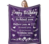 VivaJoy Birthday Gifts for Women Throw Blanket 60"X50", Idea Women Birthday Gifts, Best Birthday Gifts for Her, Friends, Mum, Wife(Purple)