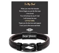 VivaJoy Dad Gifts from Daughter, Son - Father's Day Gifts, Birthday Gift for Dad, Men Leather Braided Bracelet, Presents for Daddy on His Birthday Christmas Fathers Day