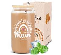 VivaJoy Gifts for Mum - Mother Gift, 16 oz Glass Cup, Mum Mug, Perfect for Mothers Birthday Gift, Christmas, or Mother's Day. A Present from Daughters or Sons