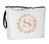 VivaJoy Personalized Makeup Bag, Unique Gifts for Women - Birthday, Bride & Mum (S, White)