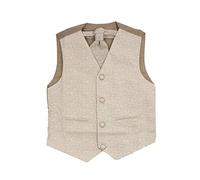 Vivaki Boy's 3-piece Swirl Waistcoat Set in Champagne Wedding Formal Party (18-24M)