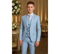 Vivaki Boy's 5 Piece Sky Blue Suit in Light Blue | Size: 13-14 Years Vivaki Light Blue 13-14 Years