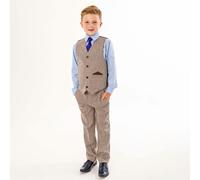 Vivaki Finn - Brown Herringbone 4 Piece Suit - 12 years