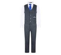 Vivaki John - Grey Herringbone 4 Piece Suit - 0/3 months