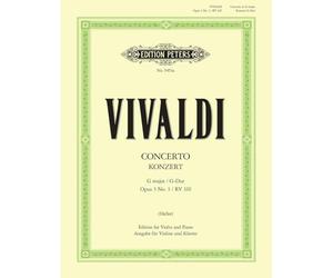 VIVALDI - Concierto en Sol Mayor (RV310) Op. 3 nº 3 para Violin y Piano (Urtext)