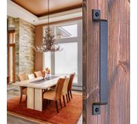 VivaLight 12 Inch Rustic Barn Door Handle Pull - Black Steel Pull for Sliding Doors, Gates, Garages, Sheds, Fences, Closets, Pantries - Indoor and Outdoor Use - Easy Install