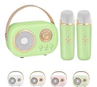 VivaMic Portable Kids Karaoke Fun Set, VivaMic Mini Karaoke Machine with 2 Wireless Microphones, Portable Bluetooth Speaker for Girls Boys 3+ Years Birthday Home Party (Green)