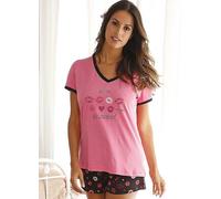 Vivance Dreams 3 Piece Kiss Print Pyjama Set Pink