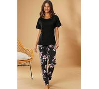 Vivance Dreams Floral Print Pyjamas Black