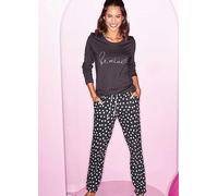 Vivance Dreams Heart Print Pyjama Set Anthracite Print