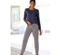Vivance Dreams Long Pyjamas Dark Blue Print