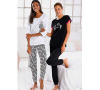 Vivance Dreams Pack of 2 Animal Print Pyjamas Black / White
