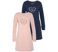 Vivance Dreams Pack of 2 Long Sleeve Nighties Blue / Pink