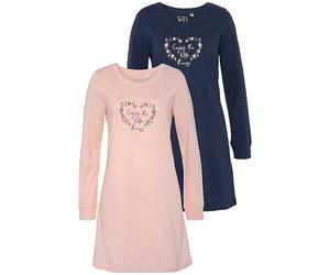 Vivance Dreams Pack of 2 Long Sleeve Nighties Blue / Pink