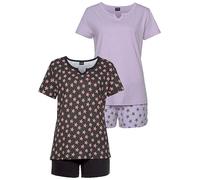 Vivance Dreams Pack of 2 Short Pyjamas Black / Lilac