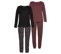 Vivance Dreams Pack of 2 Star Print Pyjamas Maroon / Black